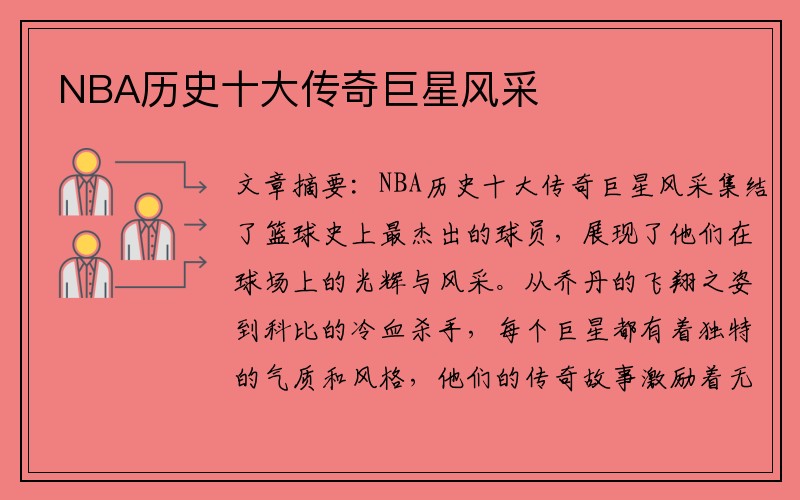 NBA历史十大传奇巨星风采